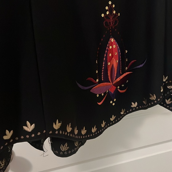 Nygard Collection embroidered black maxi skirt boho SZ 16 wool blend career - Picture 7 of 16